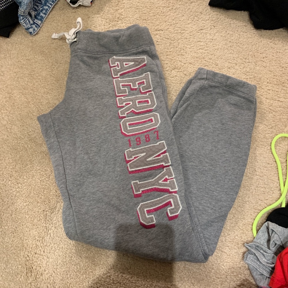 Aeropostale gray glitter sweatpants